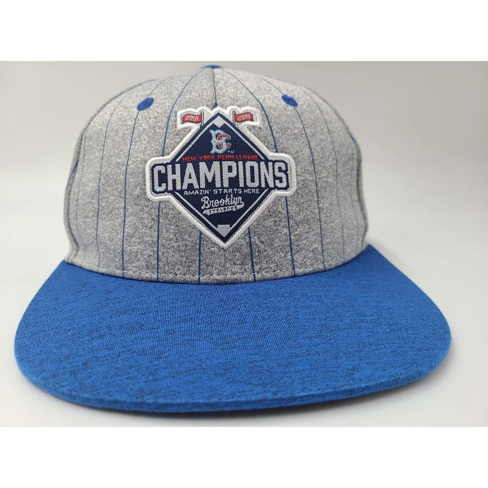 Brooklyn Cyclones 2019 New York Penn League Champions Pinstripe Snapback Hat Cap